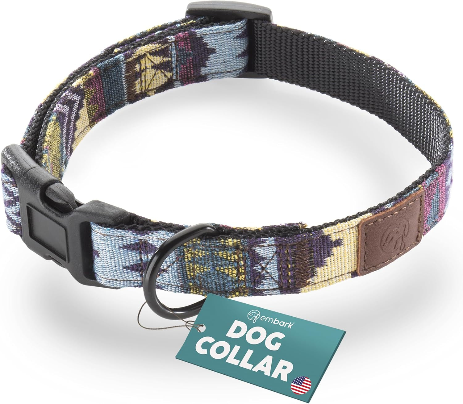 Embark Adventure Large Dog Collar – Stylish, Durable Nylon, Adjustable & Comfortable, Strong Buckle, Suitable for Large Breeds